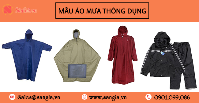Các loại áo mưa Quảng cáo thông dụng