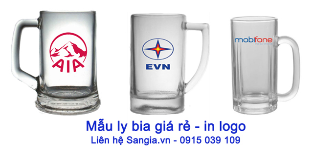 Mẫu quà tặng giá rẻ ly bia in logo tại Quận 3