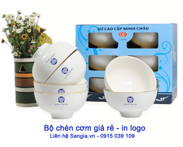 Chén cơm in logo giá rẻ làm quà tặng