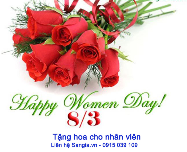 Tặng hoa cho nhân viên