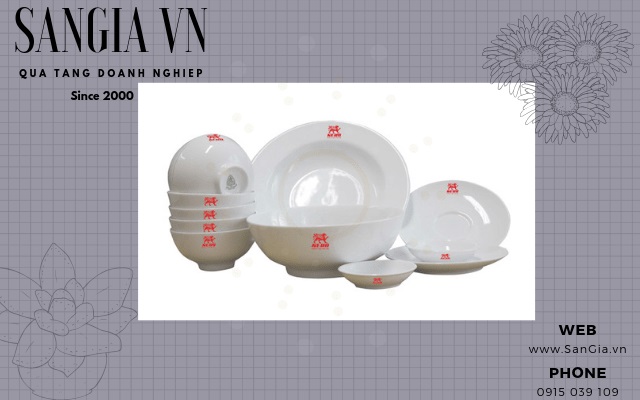 Bộ tô thố gốm sứ thương hiệu Minh Long