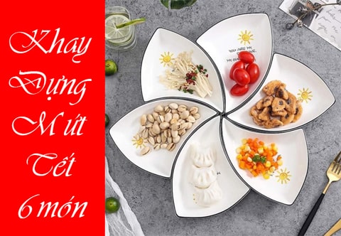 Bộ khay đựng mứt tết quà tặng