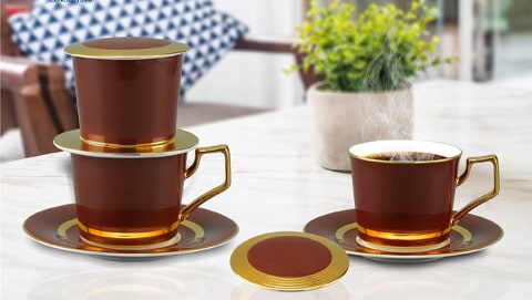 Bộ phin pha cafe bằng sứ Minh Long