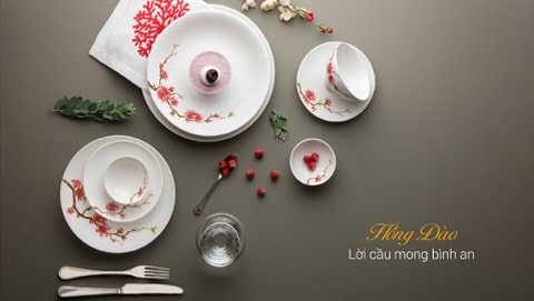 Bộ tô chén dĩa Minh long tặng cô