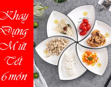 Bộ khay đựng mứt tết mới nhất 2021