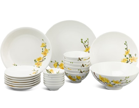 Bộ tô chén dĩa Hoa Mai làm quà tặng Tết