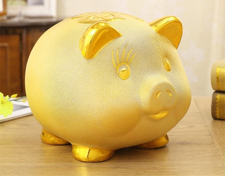 Ống heo vàng làm quà tết cho trẻ em