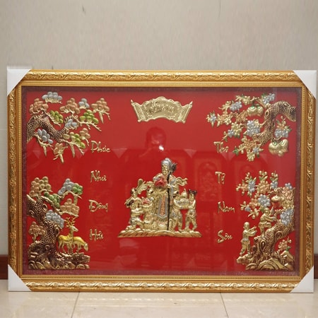 Quà mừng thọ mạ vàng treo tường