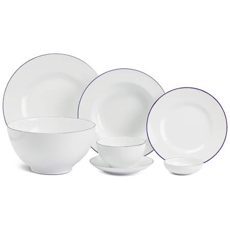 Bộ Bàn Ăn Jasmine Chỉ Xanh Dương