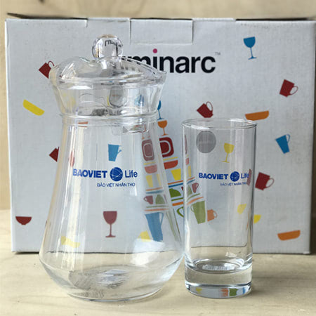 Bộ bình ly uống nước in logo