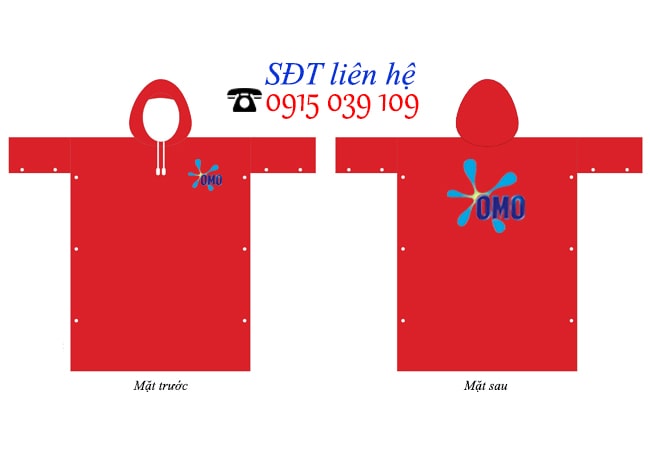 Áo mưa cánh dơi quảng cáo 1 màu