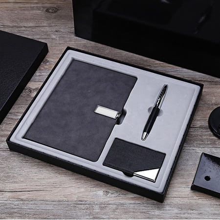 Bộ giftset sổ da, bút kim loại, hộp namecard